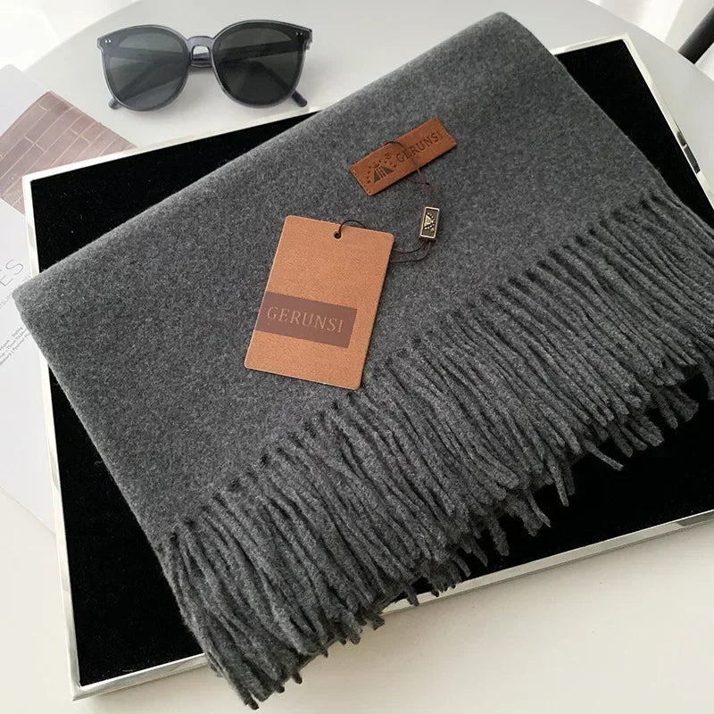 Cashmere Scarf Thick Warm Pashmina  Solid Color Tassel