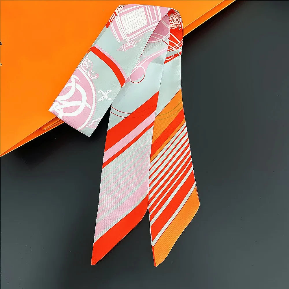 Saddle Print Summer Skinny Silk Scarf