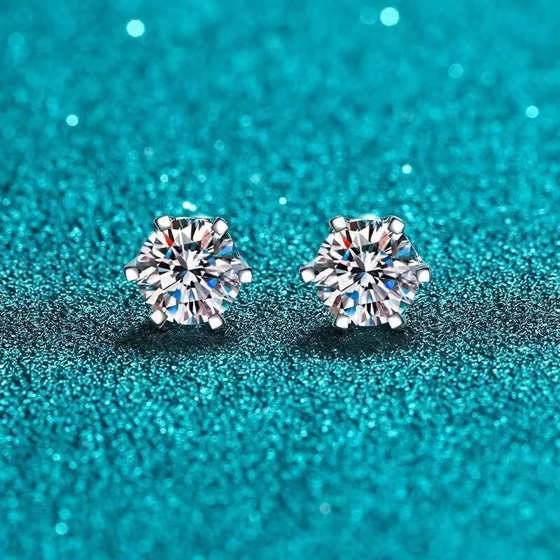 Moissanite Earrings 925 Sterling Silver  Stud Earrings