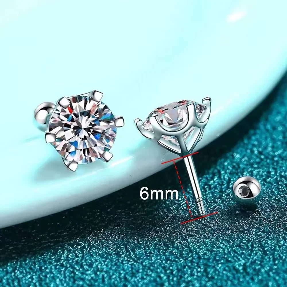 Moissanite Earrings 925 Sterling Silver  Stud Earrings