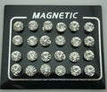 3/4/5/6/7mm  Rhinestone Magnet Stud Earring