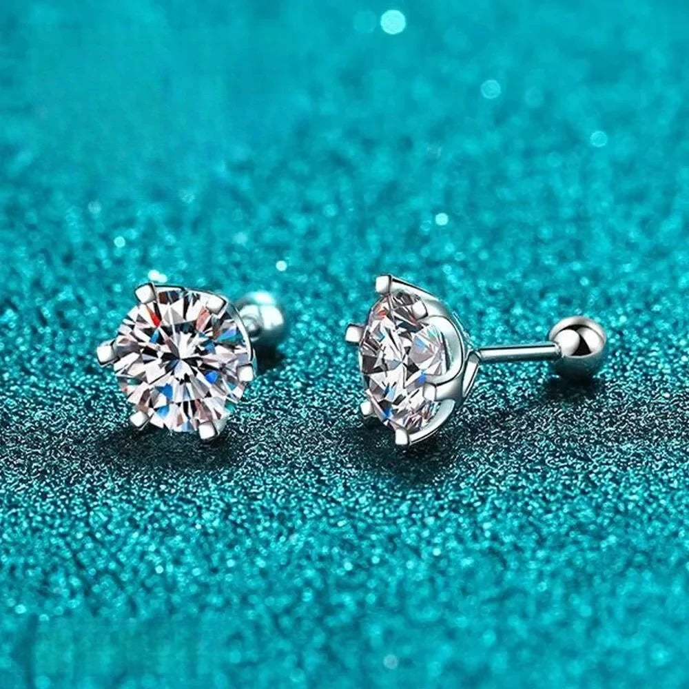 Moissanite Earrings 925 Sterling Silver  Stud Earrings