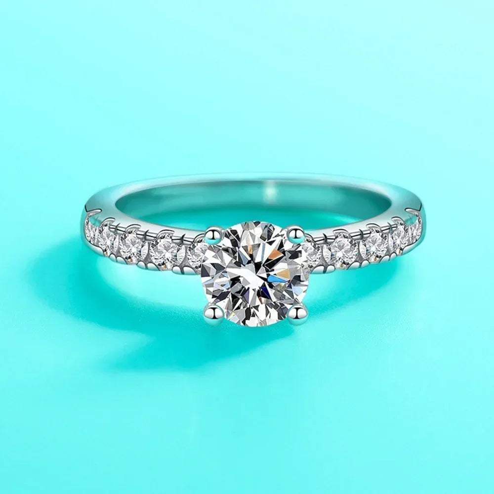 D Color 1-3 Carat Moissanite Ring