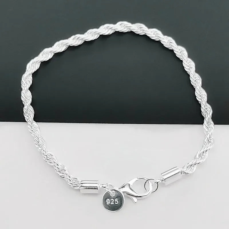 925 Sterling Silver Double Layered Heart-shaped Bracelet