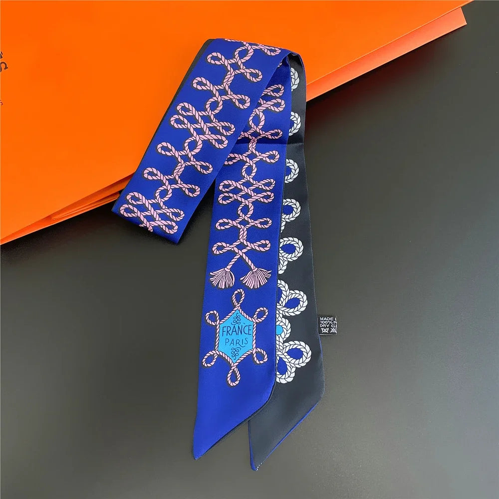 Saddle Print Summer Skinny Silk Scarf