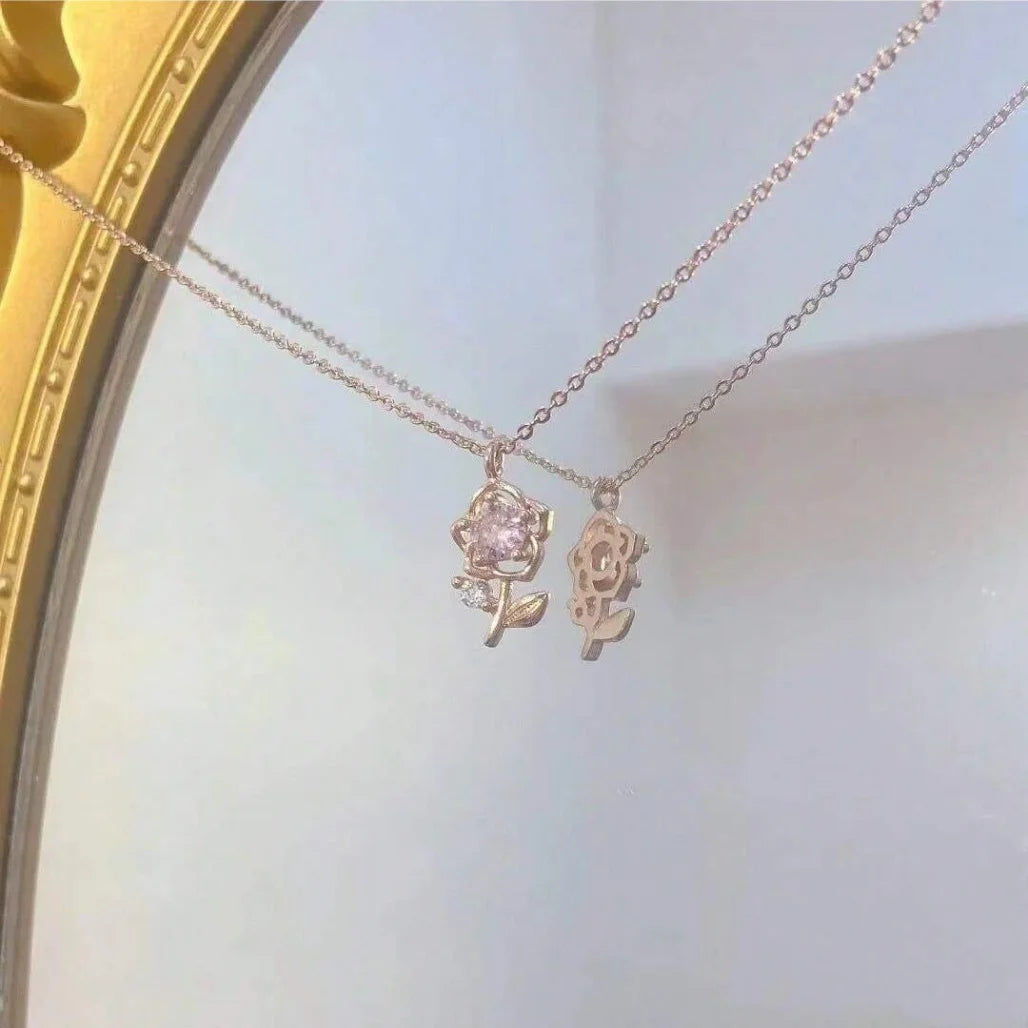 Rose Necklace,  Choker Dainty