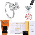 Rectangular Moissanite  Ring 925 Sterling Silver