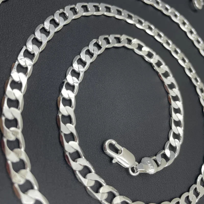 Sterling Silver Necklace 2/4/6/8/10/12MM 40-75cm