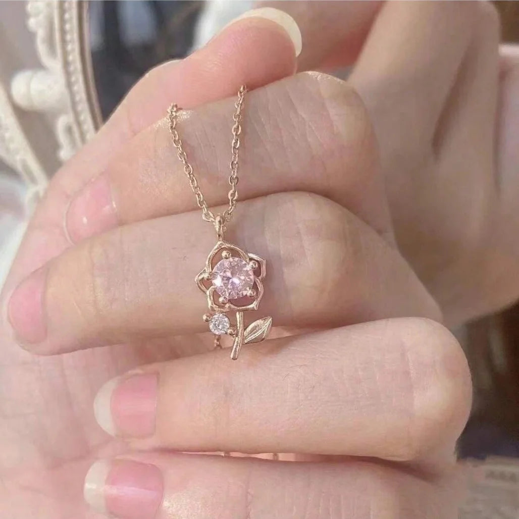 Rose Necklace,  Choker Dainty