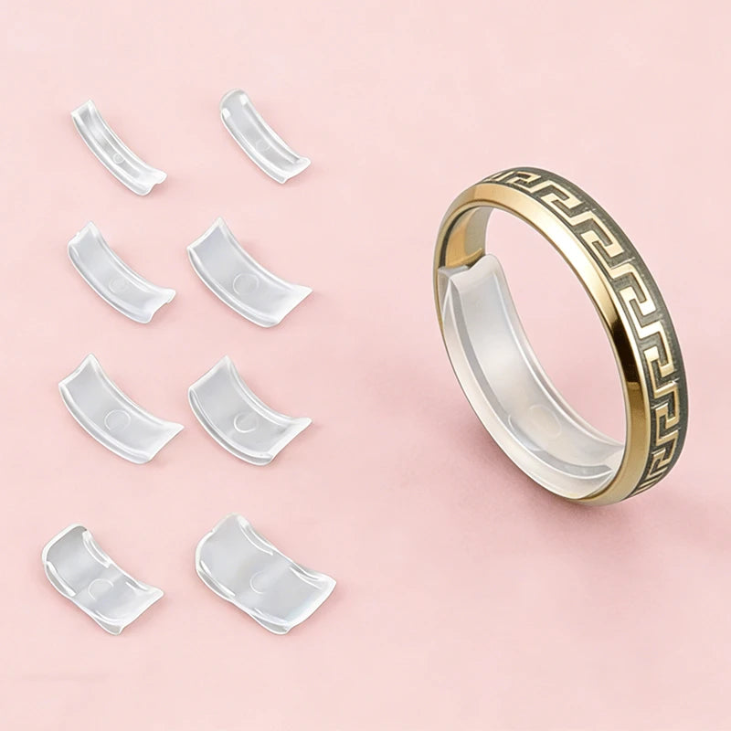 Ring Size Adjuster Soft Silicone 8-Piece Set Comfortable Non-Slip Jewelry Tool for Engagement Wedding Jewelry Making