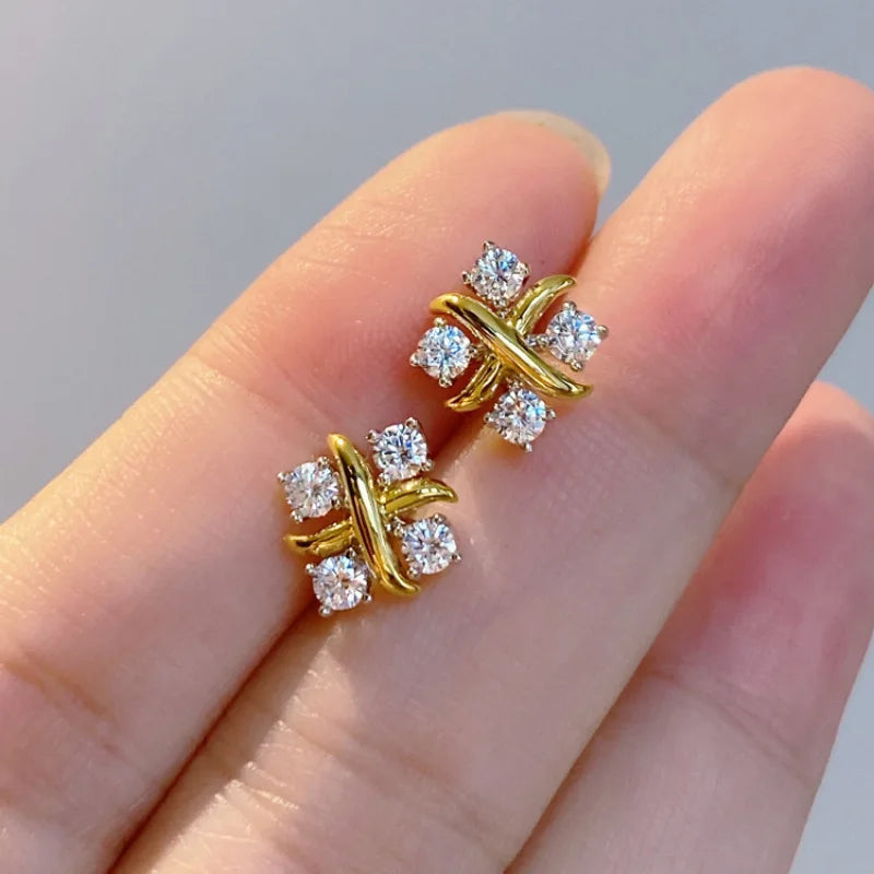 Niche Design Cross Earrings Light , Fashionable, Simple,