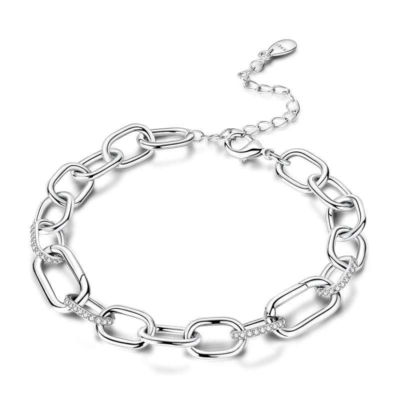 Sterling Silver Bracelets 17-20CM  Heart Shaped Bracelet