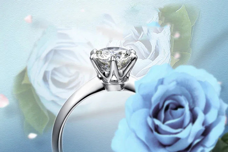 925 Sterling Silver 1-3 Ct Real Moissanite Rings