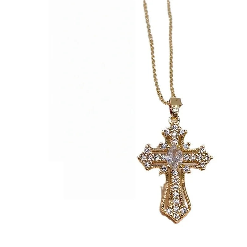 Gold color Cross Pendant Necklace