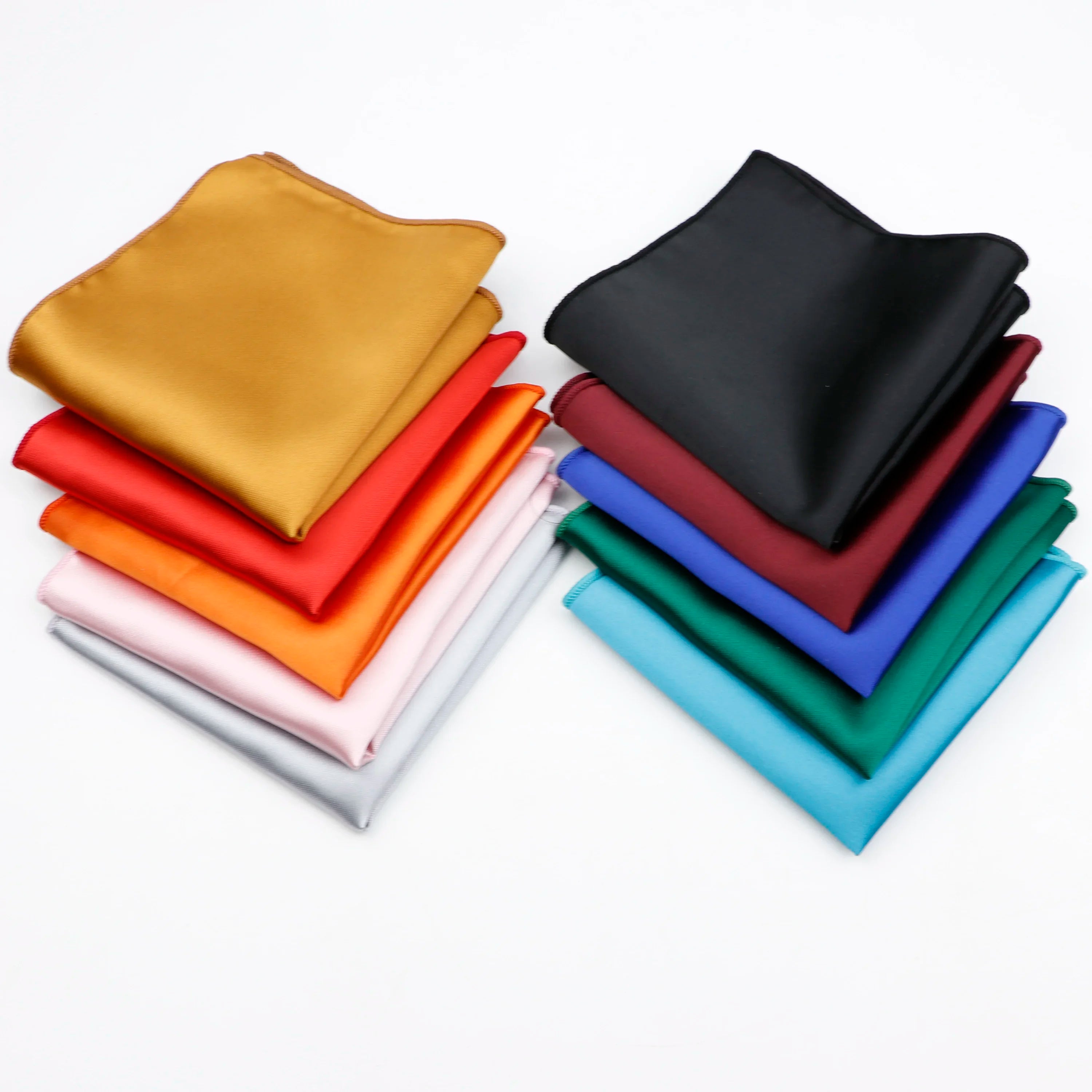 Solid Colors Handkerchief Scarves Vintage Silk