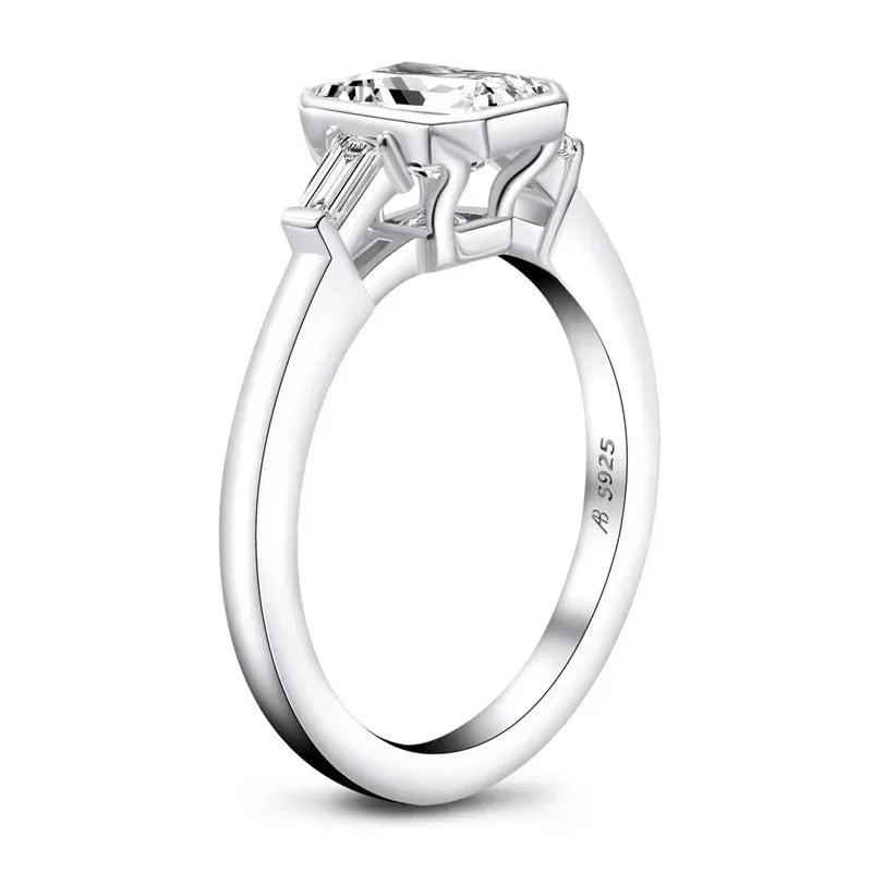 Sterling Silver  Moissanite  Ring