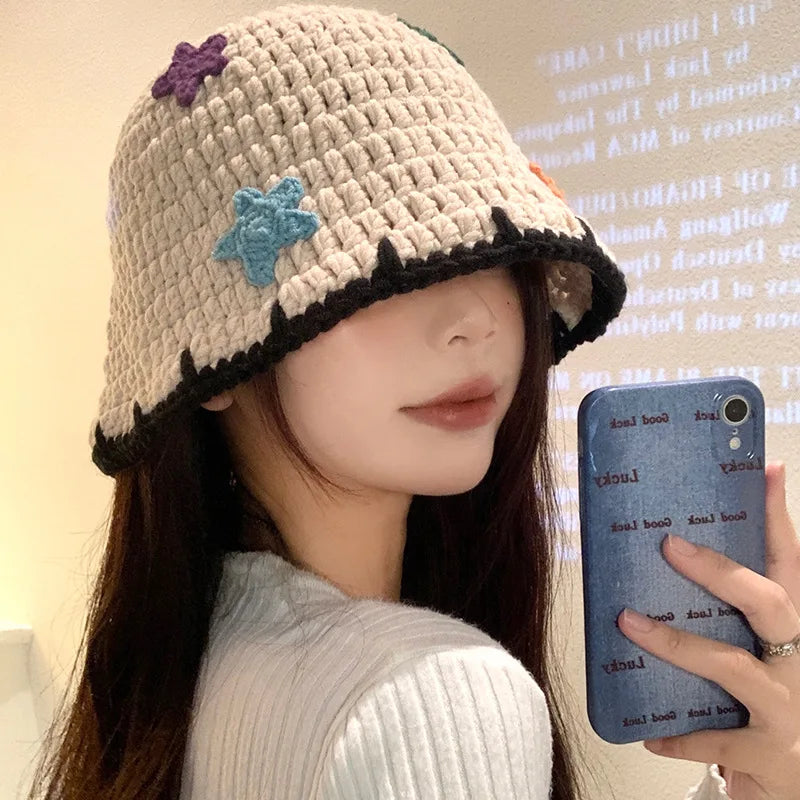 Knitted Fisherman Hat Handmade Woolen
