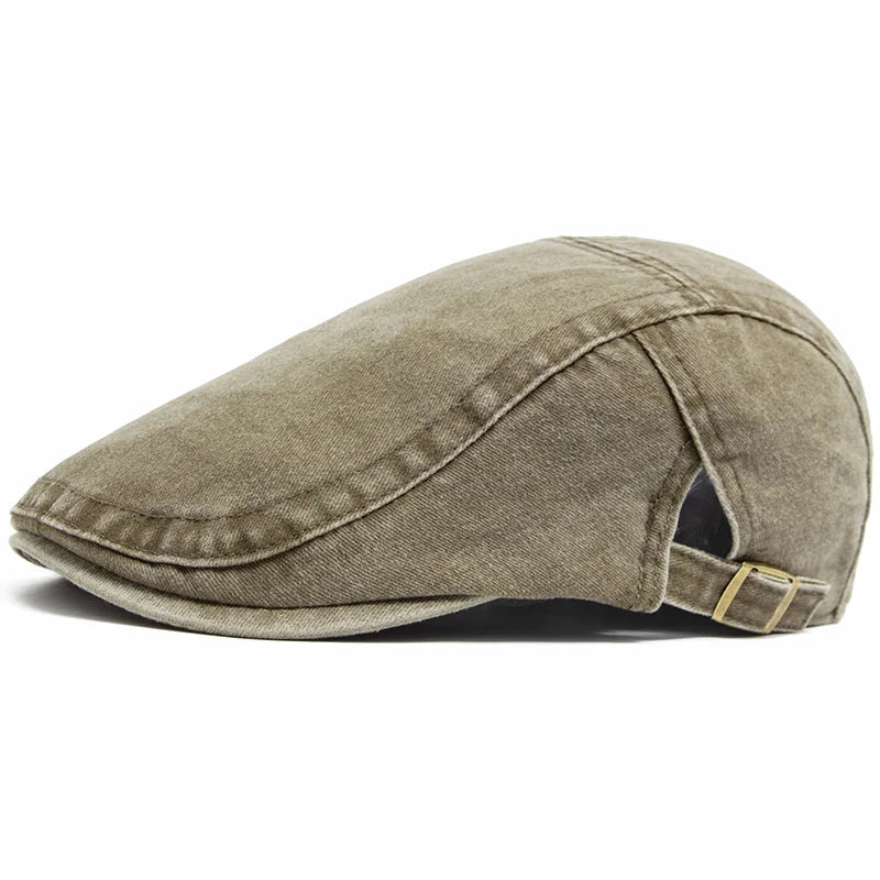 Spring Summer Vintage Cotton Beret Men Women Fashion Flat Visor Cap Casual Berets Retro Newsboy Hat Unisex Adjustable Sun Hats