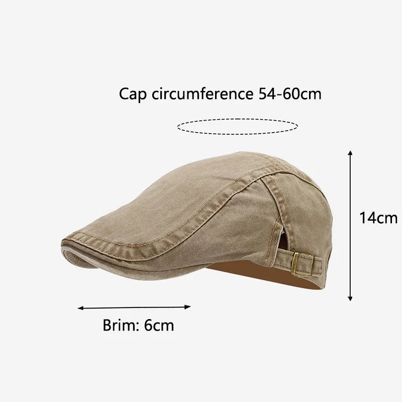 Spring Summer Vintage Cotton Beret Men Women Fashion Flat Visor Cap Casual Berets Retro Newsboy Hat Unisex Adjustable Sun Hats