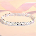 925 Sterling Silver Double Layered Heart-shaped Bracelet