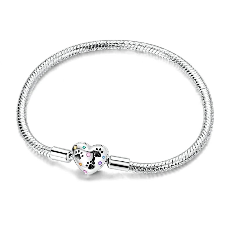 Sterling Silver Bracelets 17-20CM  Heart Shaped Bracelet
