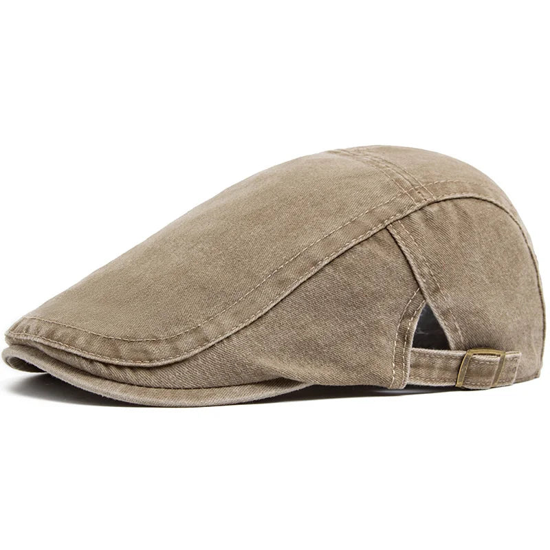 Spring Summer Vintage Cotton Beret Men Women Fashion Flat Visor Cap Casual Berets Retro Newsboy Hat Unisex Adjustable Sun Hats