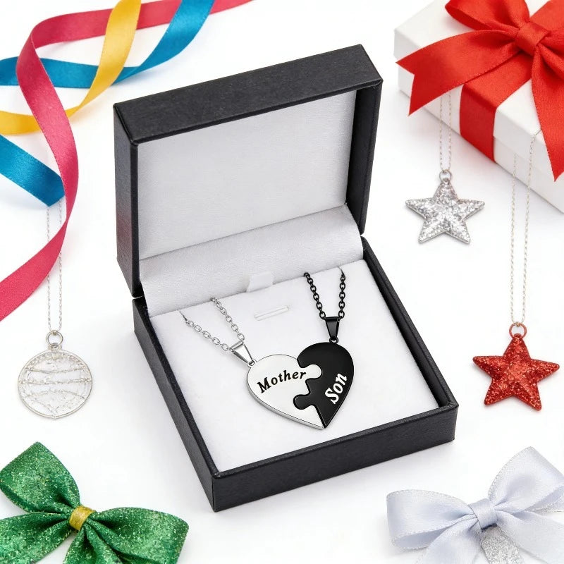 Mother & Son Matching Heart  Necklace