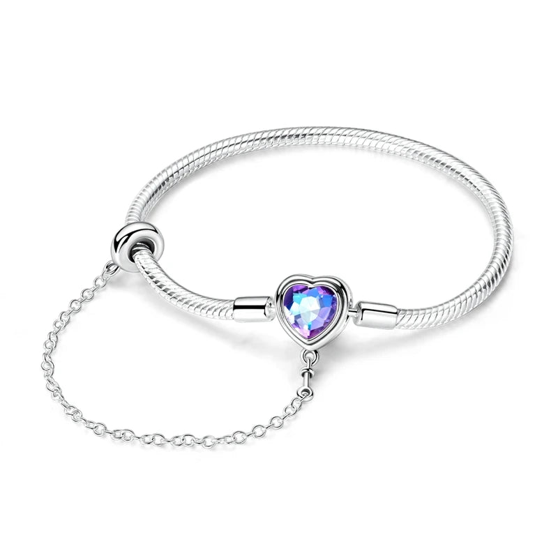 Sterling Silver Bracelets 17-20CM  Heart Shaped Bracelet