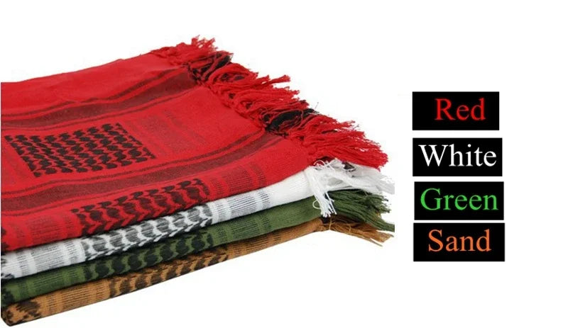 Tactical Keffiyeh Shemagh Arab Scarf Shawl Neck Cover Head Wrap Cotton Winter Scarves