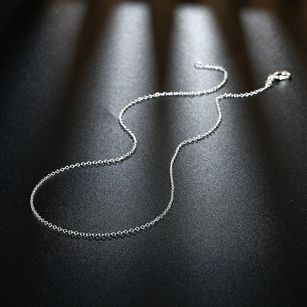 925 Sterling Silver 1MM circle chain necklace
