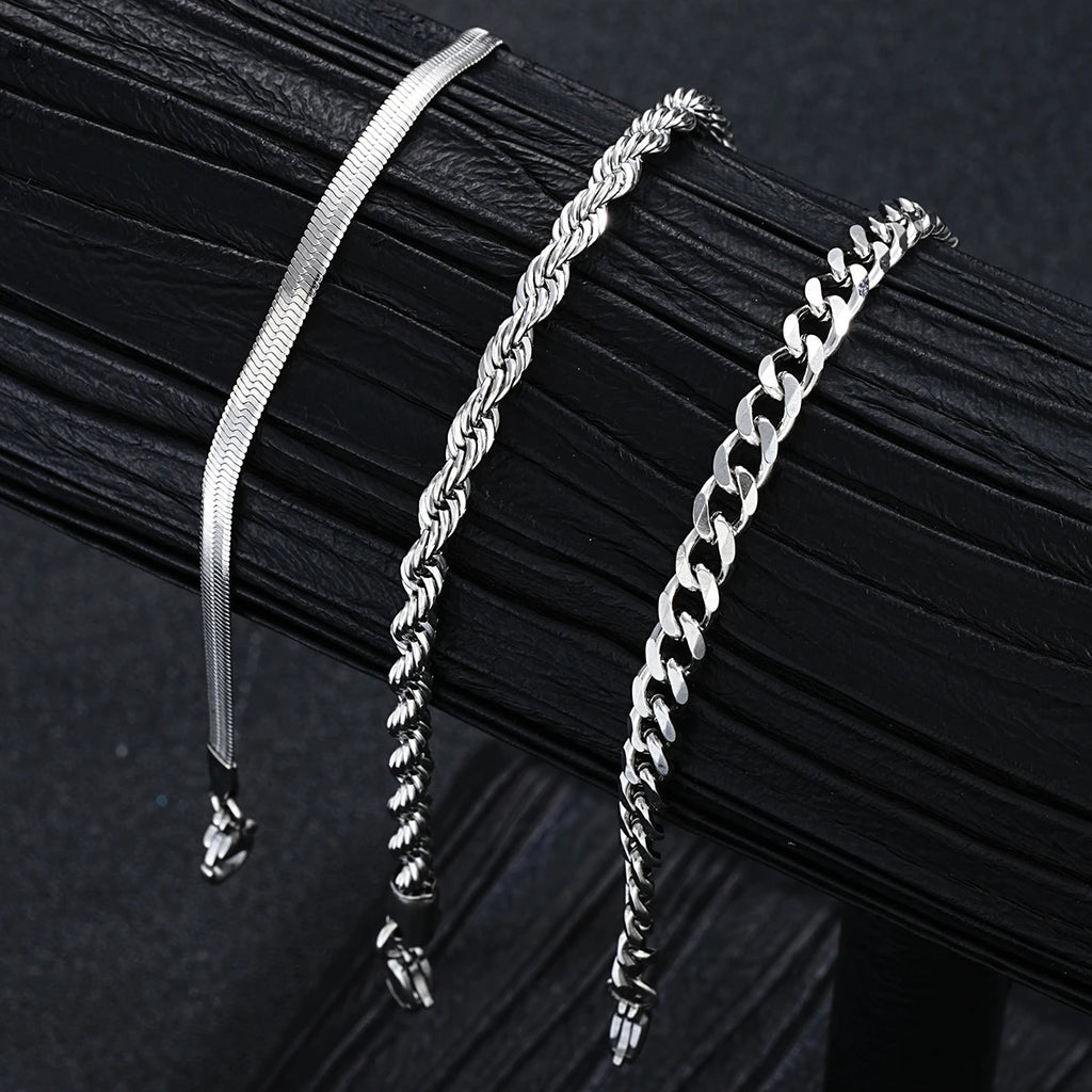 Stainless Steel Silver Color Jewelry Sets