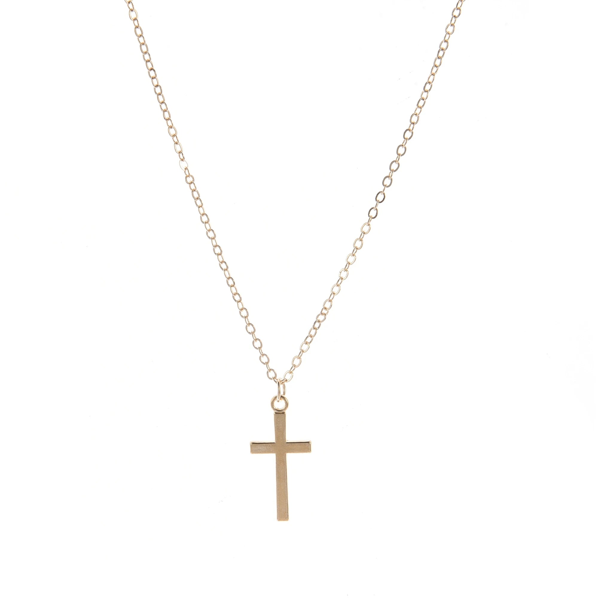 Gold Plated  Cross Unisex Pendant Necklace