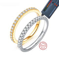 Round Half Circle Moissanite Sterling Silver Ring