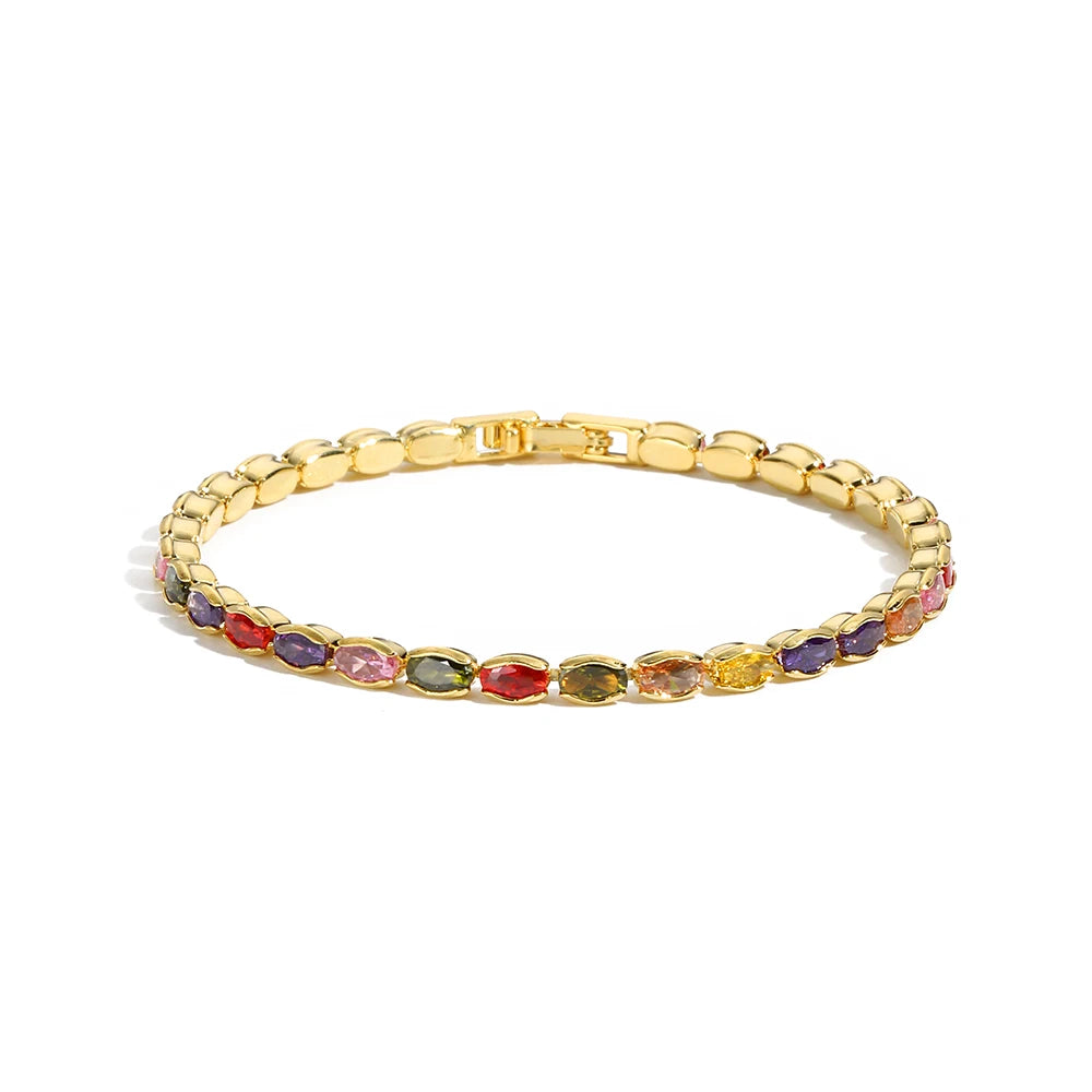 Rainbow Crystal Tennis Bracelets