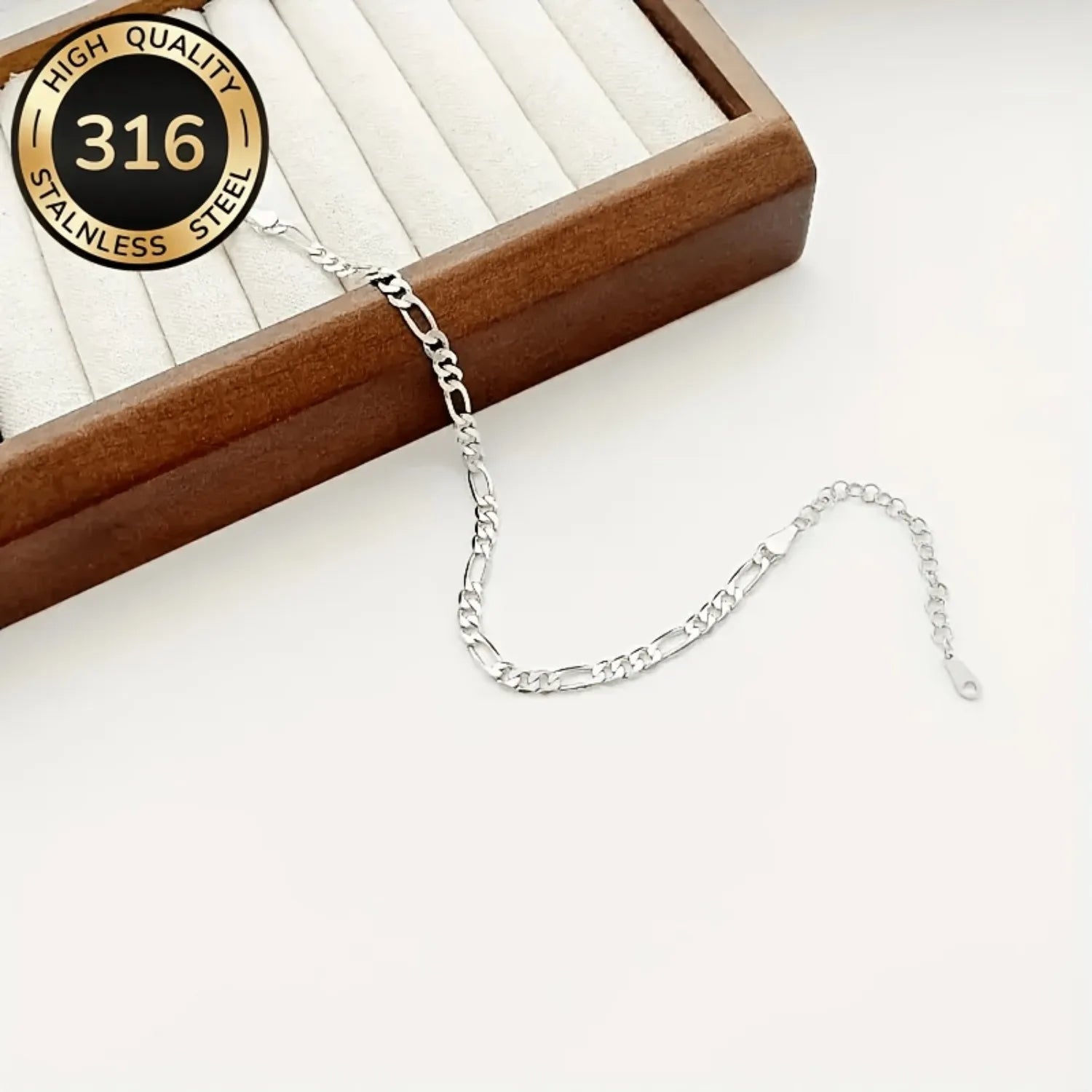 2-Piece Set of High-Quality 316 Stainless Steel Women's Anklets, Hypoallergenic & Waterproof, Stylish and Durable Everyday Wear