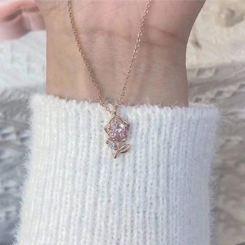 Rose Necklace,  Choker Dainty