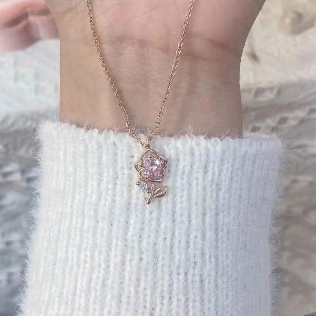 Rose Necklace,  Choker Dainty