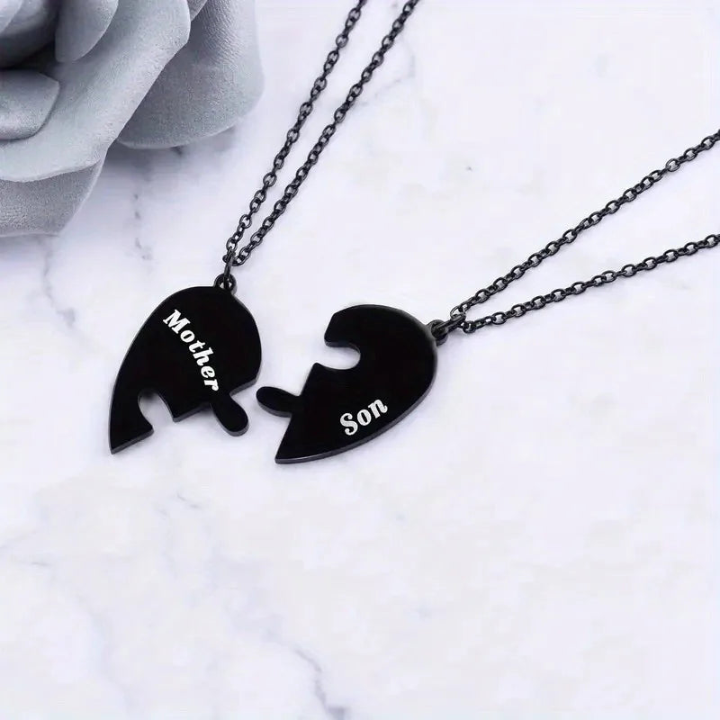 Mother & Son Matching Heart  Necklace