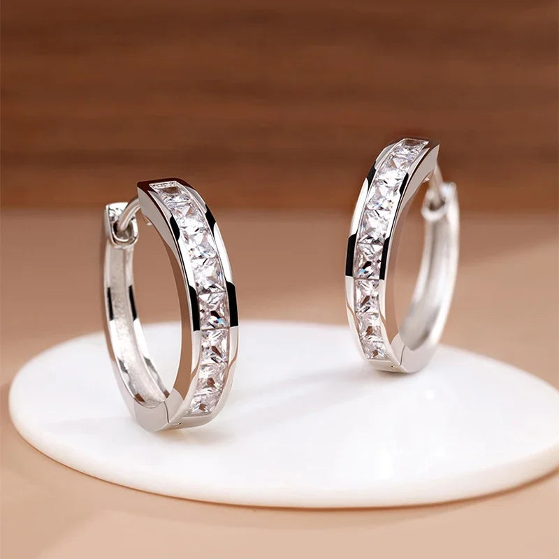 Sterling Silver  Zircon Earrings