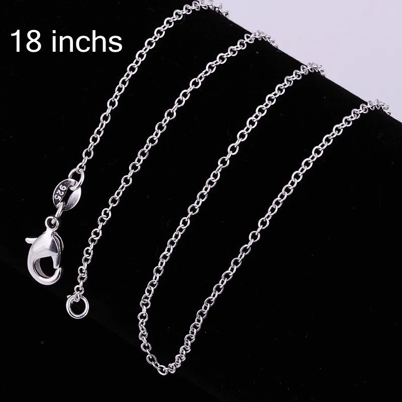 925 Sterling Silver 1MM circle chain necklace