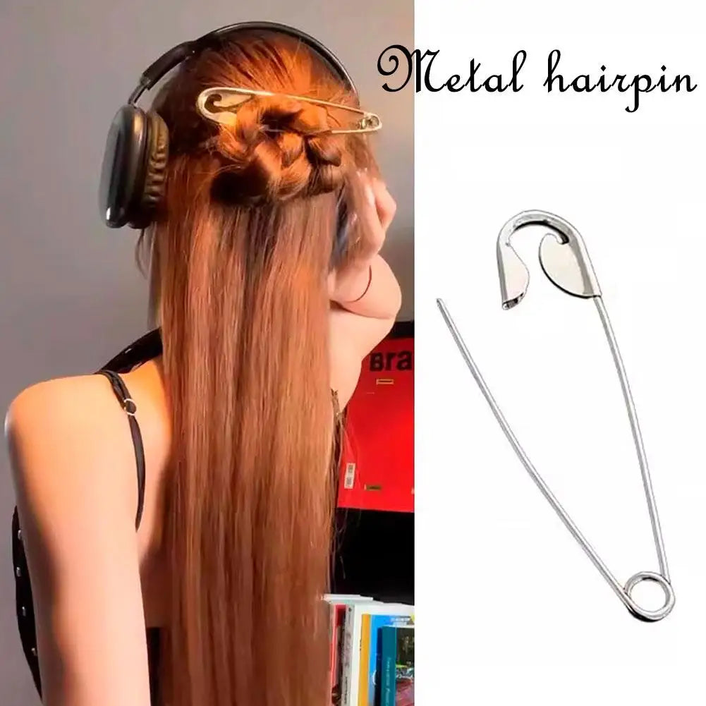Large Safety Pin Metal Hair Claws