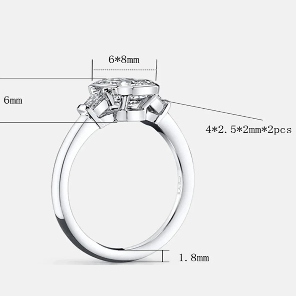 Sterling Silver  Moissanite  Ring