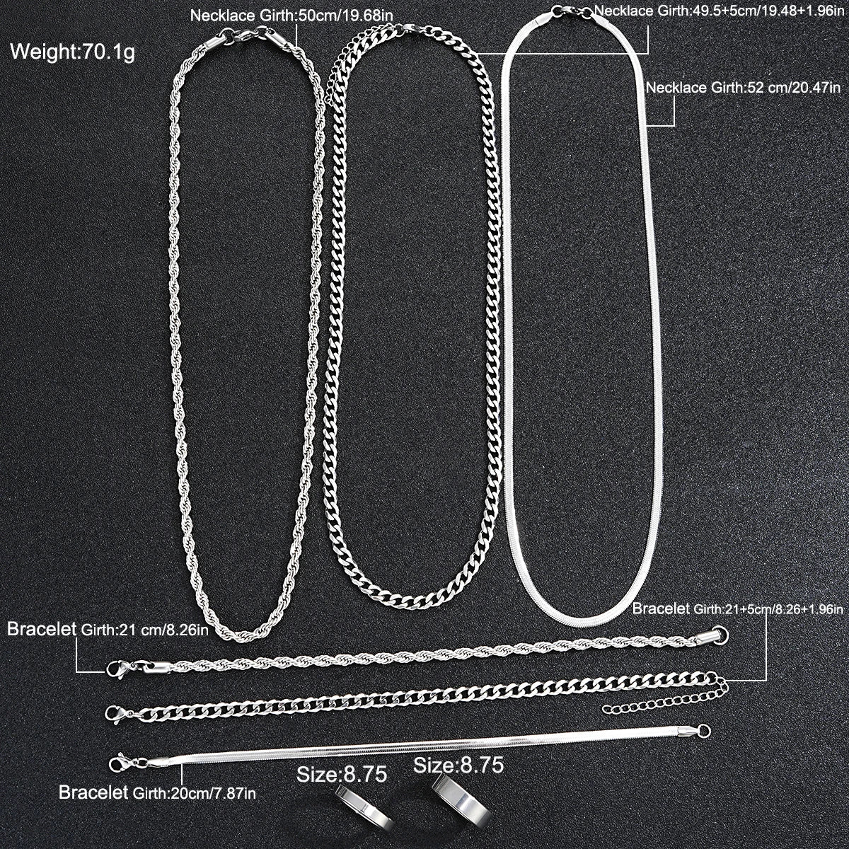 Stainless Steel Silver Color Jewelry Sets