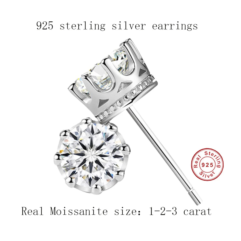 925 Sterling Silver Moissanite Earrings
