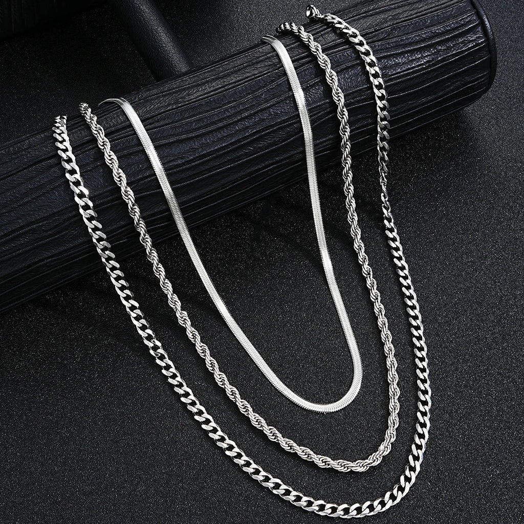 Stainless Steel Silver Color Jewelry Sets