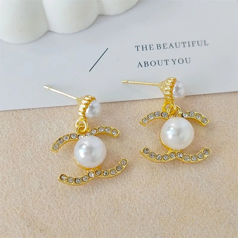 1 Pair Elegant Pearl Decor Dangle Earring, Vintage Faux Pearl Earring With Charms, Basic Design Earrings Gift For Women Daily We