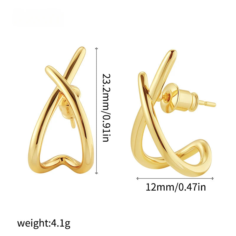 Stainless Steel Cross Stud Earrings