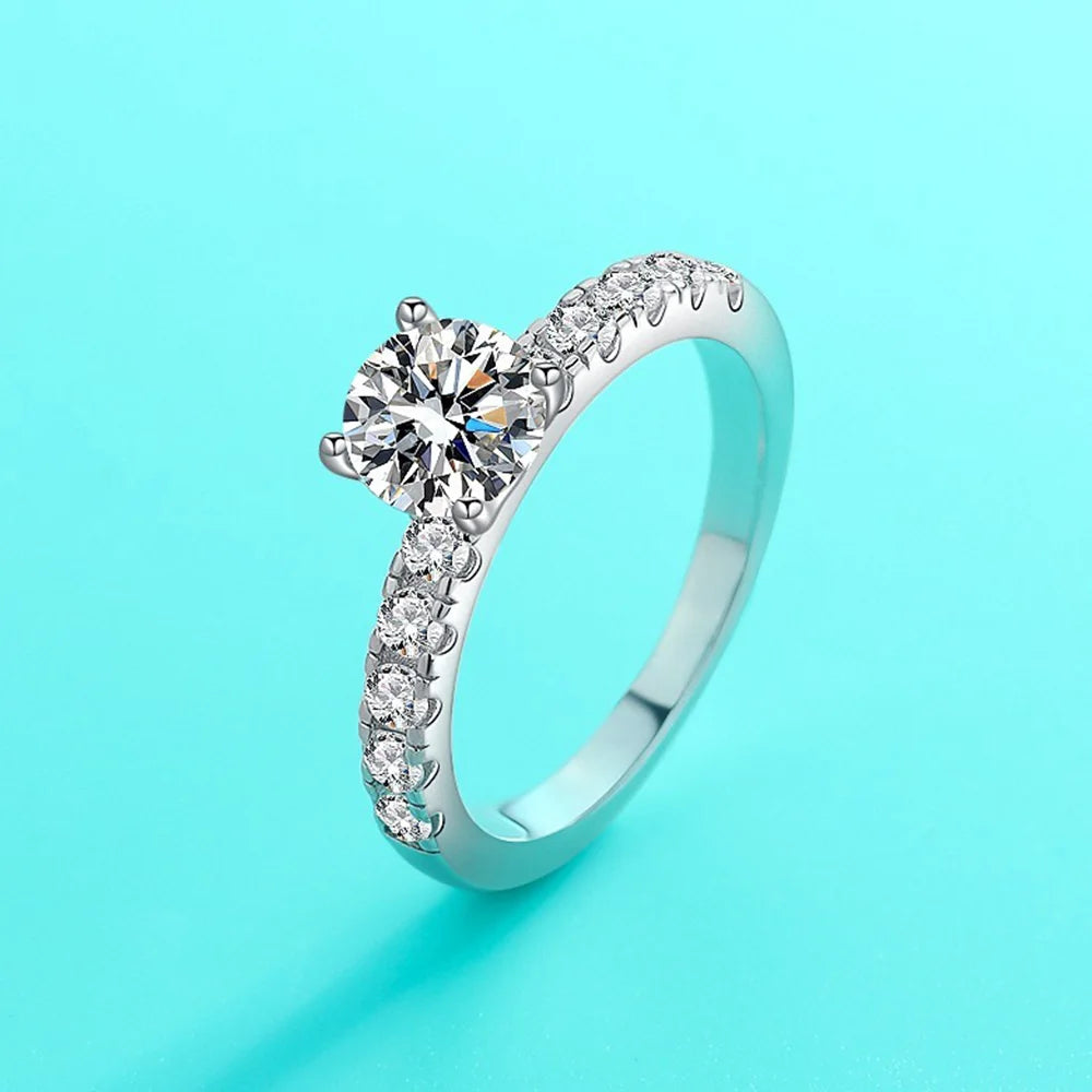 D Color 1-3 Carat Moissanite Ring