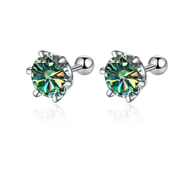 Moissanite Earrings 925 Sterling Silver  Stud Earrings