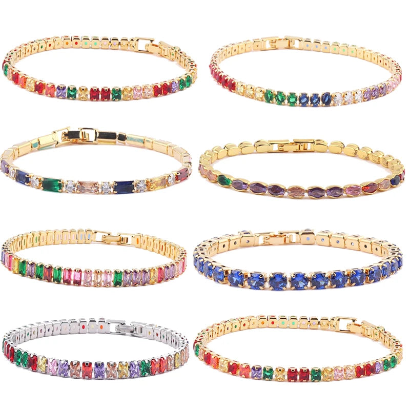 Rainbow Crystal Tennis Bracelets